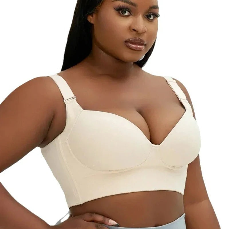 Women's Smooth Lift Full Back Push-Up Bra (Beige)