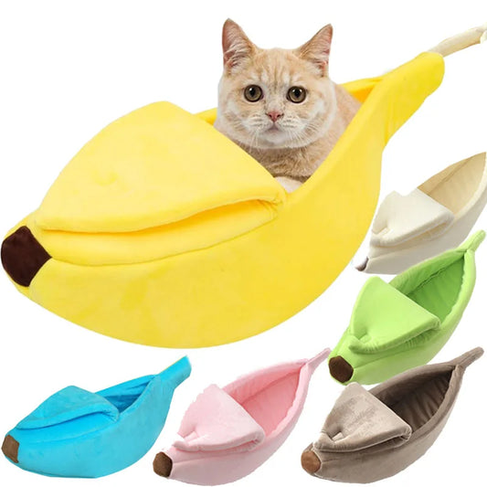 Cute Banana Cat Cozy Bed House