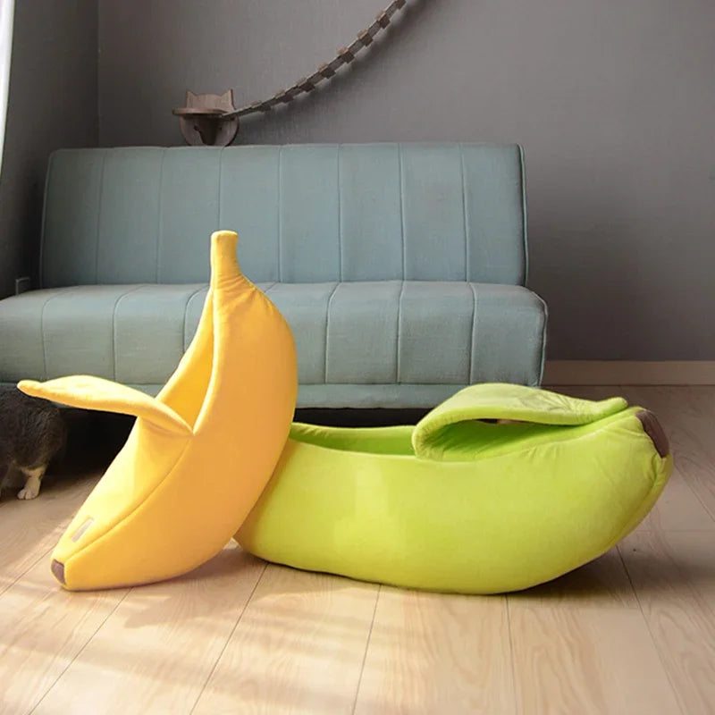 Cute Banana Cat Cozy Bed House